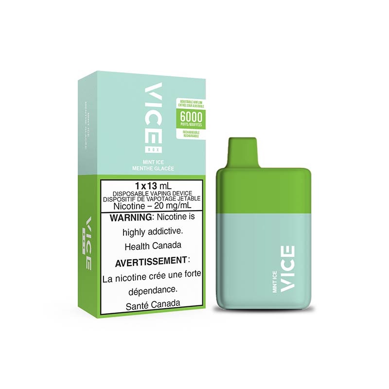 VICE BOX 6000 Rechargable Disposable Vape - Mint Ice - Pick Vapes